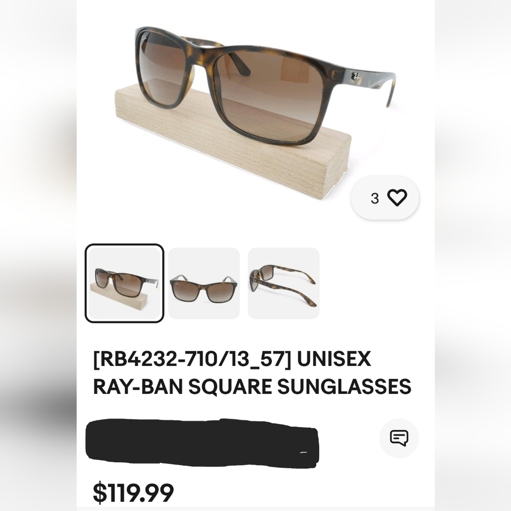 Ray-Ban Dark Tortoise Frame Sunglasses-Unisex - Picture 5 of 5